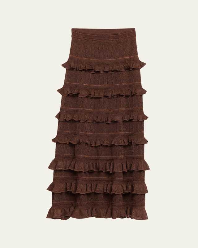 Lace Frill Midi Skirt